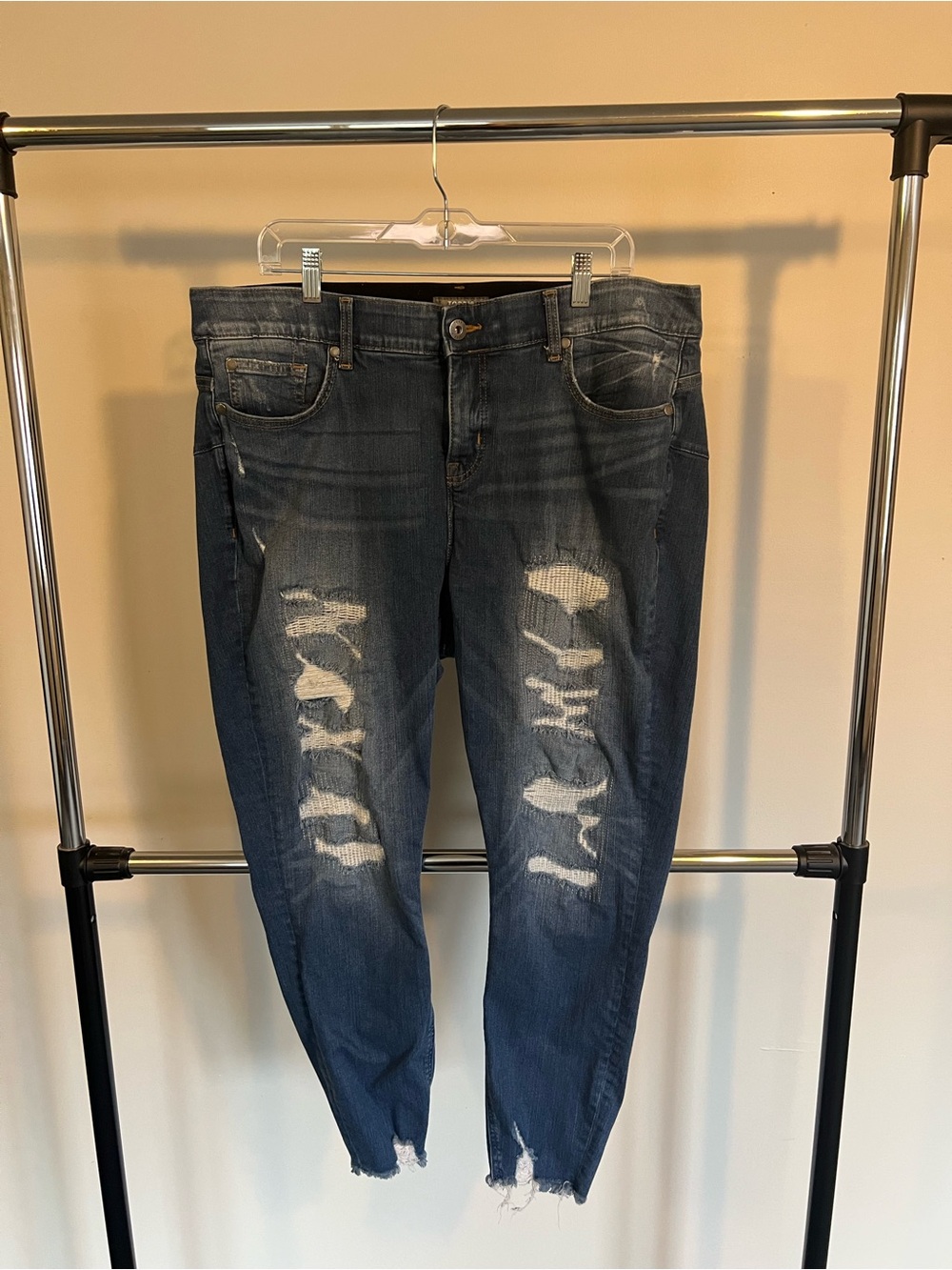 torrid Dark Blue Distressed Jeggings